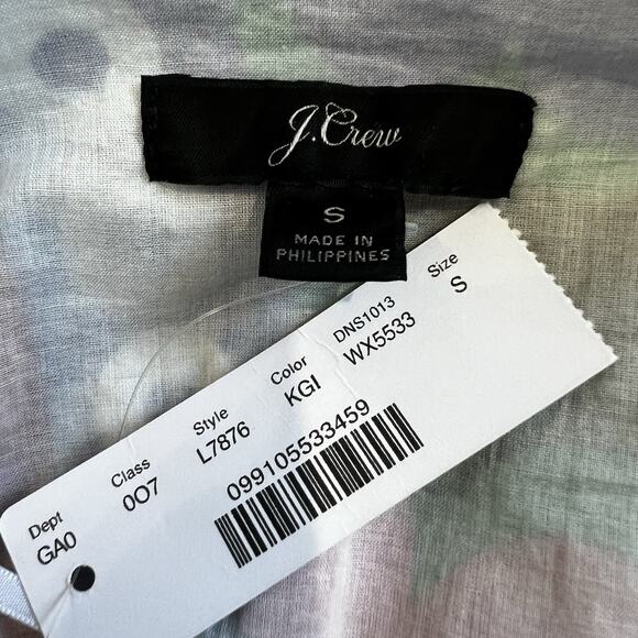 J. Crew Peplum Halter Top Womens Small In Kaleidoscope Floral Cotton Side Zip - Picture 4 of 10